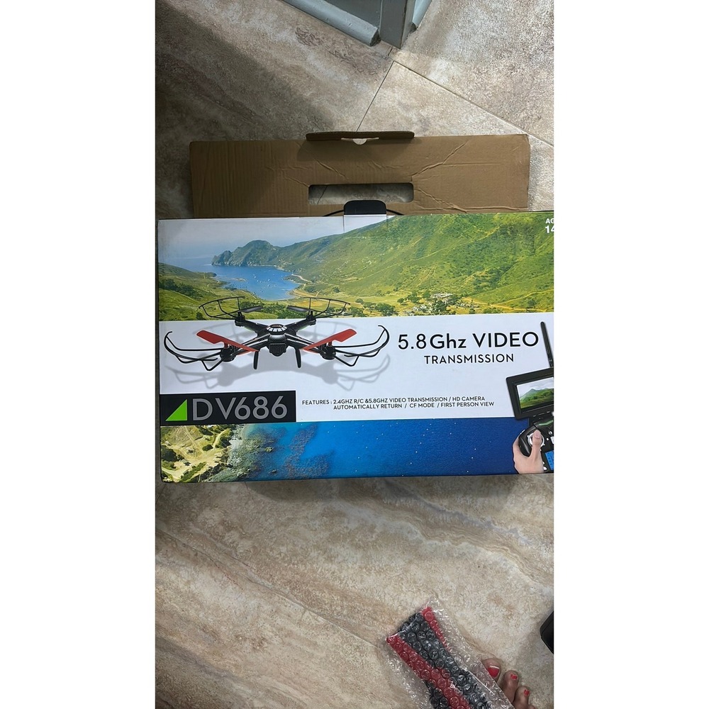 Skyline DV686 Quadcopter Drone 5.8GHz FPV HD Camera RC Aircraft Black Red